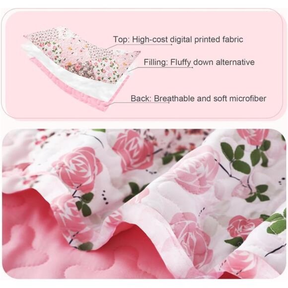 Whale Flotilla Reversible Patchwork Quilts Full Queen Size, Lightweight Boho - Picture 4 of 7